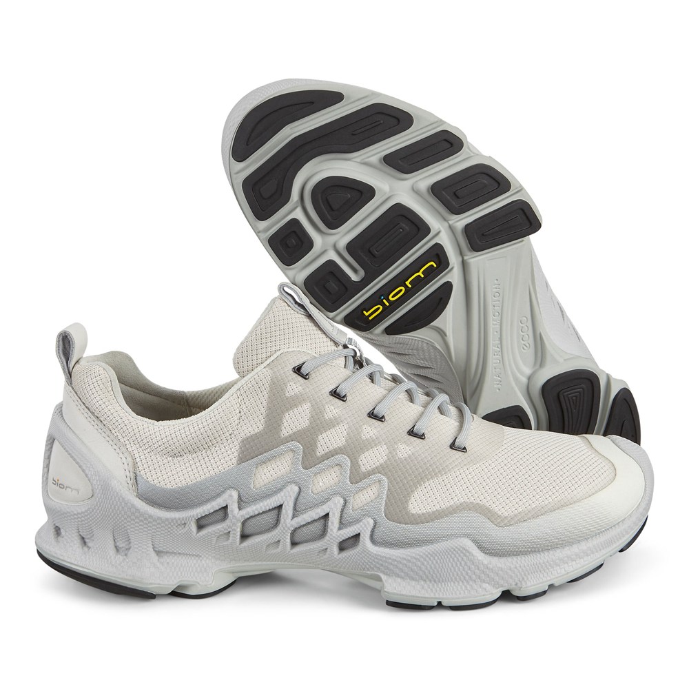 ECCO Mens Hiking Shoes White/Silver - Biom Aex Low Two-Tone - TKC-240716